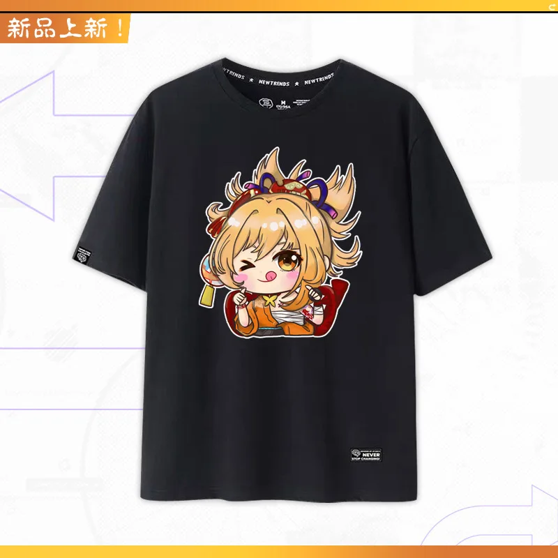 Genshin Impact Yoimiya Anime Print T-Shirt Männer Vintage Kurzarm Harajuku Grafik T-Shirt Paar T-Shirt