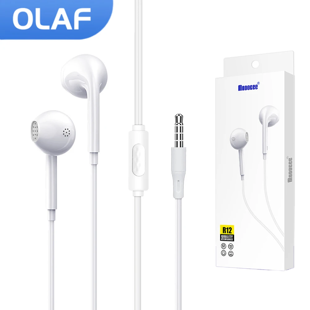 OLAF In-ear 3.5mm Earphones Wired Headphones Sports Earbuds With Microphone Handfree Headphone In-line Control Headset For Phone