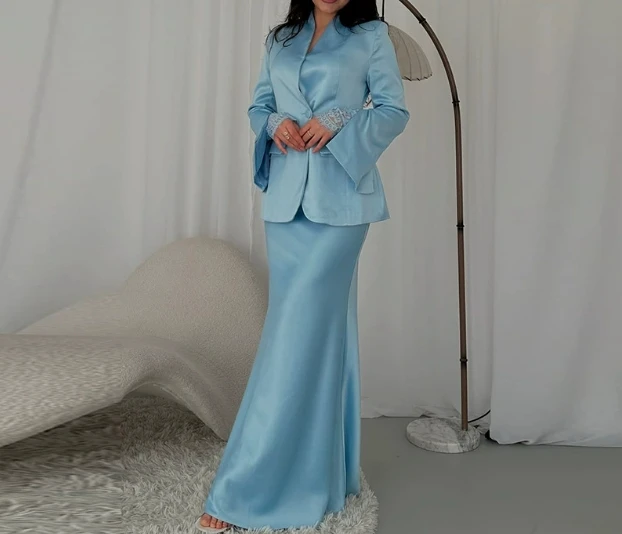 2025年秋冬新作 フレンチエレガントな気質 スリムフィット レディース 長袖 スリットスカートセット 女性服