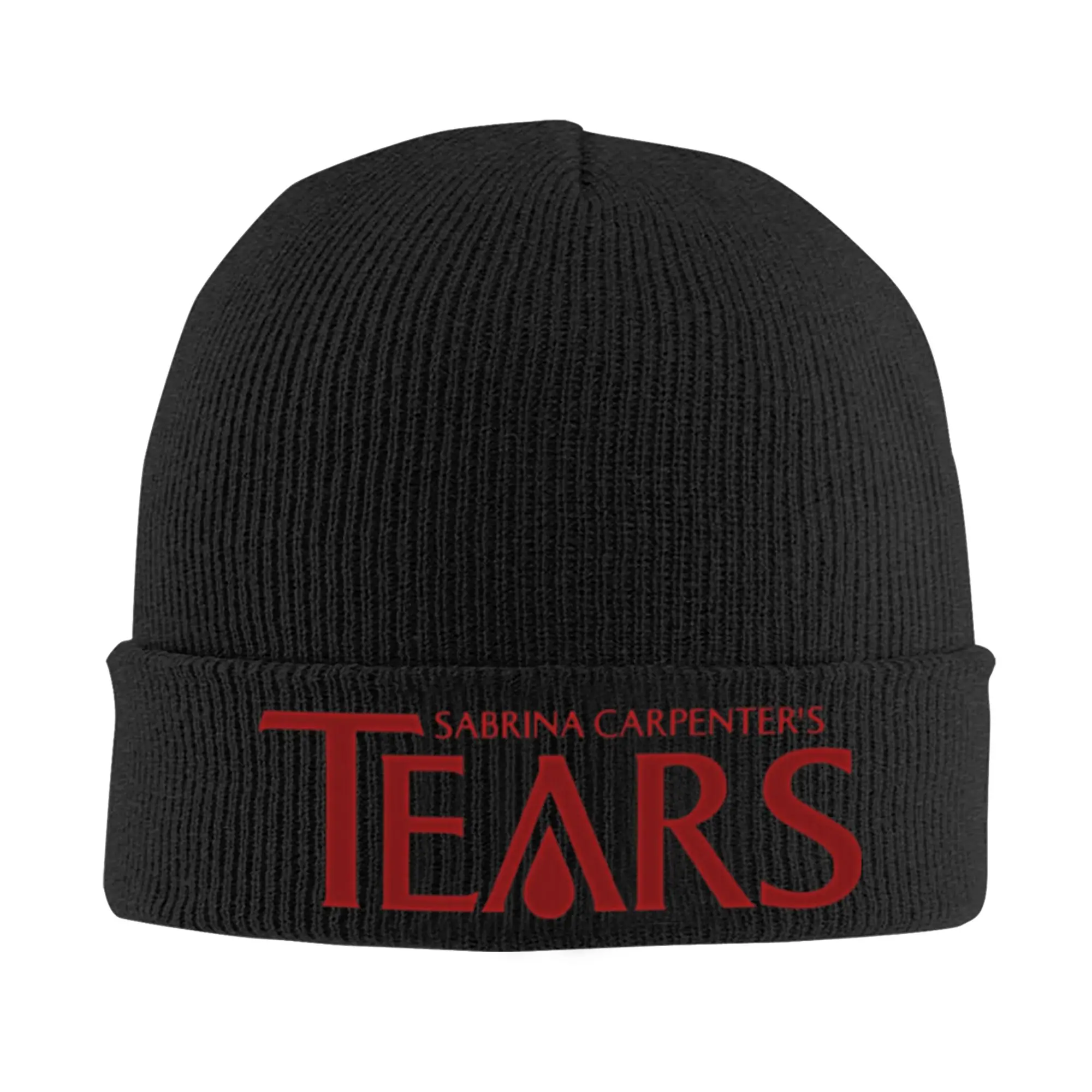 Sabrina Carpenter Tears Knit Hat  Beanie Hats Outdoor Elastic Adult Unisex Bonnet Hats Autumn Winter Pattern Y2K Cool Caps Gift