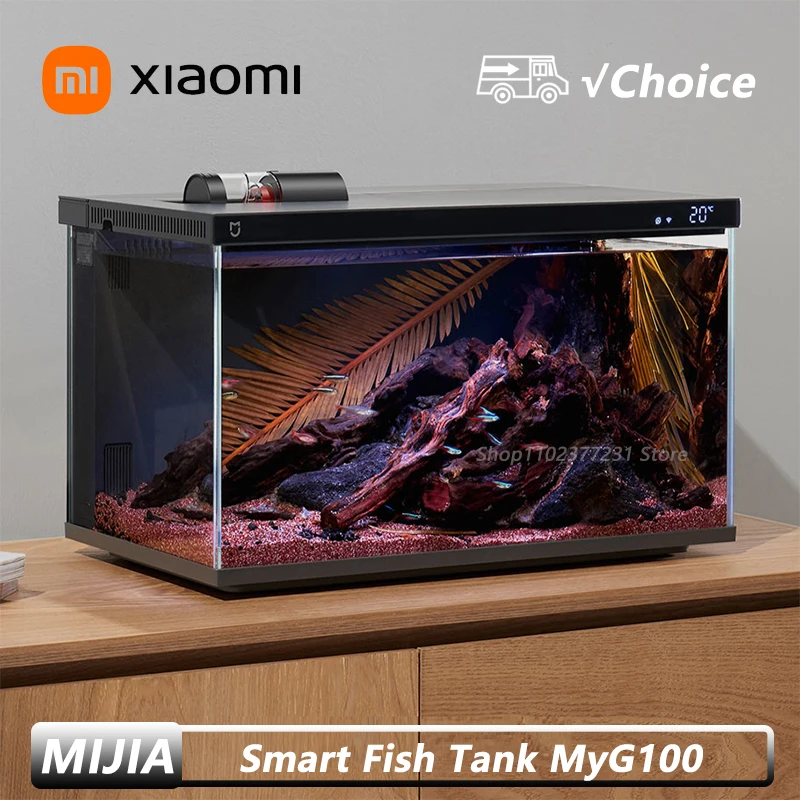 

NEW Xiaomi Mijia Smart Fish Tank 20L Work With Mijia APP Mobile controlled remote feeding Smart Lighting System Light Aquarium