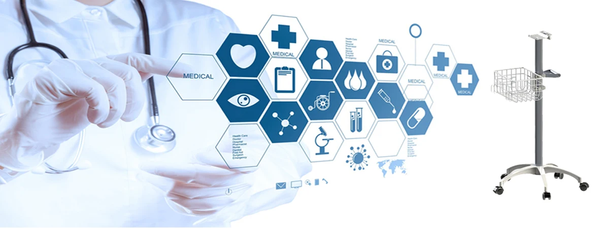 ISO13485 Shenzhen High-End maßgeschneiderter medizinischer Monitorständer/medizinischer Monitorwagen