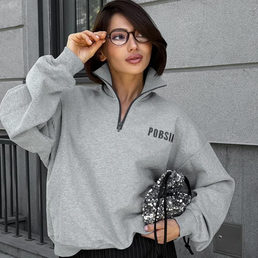 

Вязаный свитшот с вышивкой, свободный, с длинным рукавом, удобный, модный, весна-лето, Новое поступление