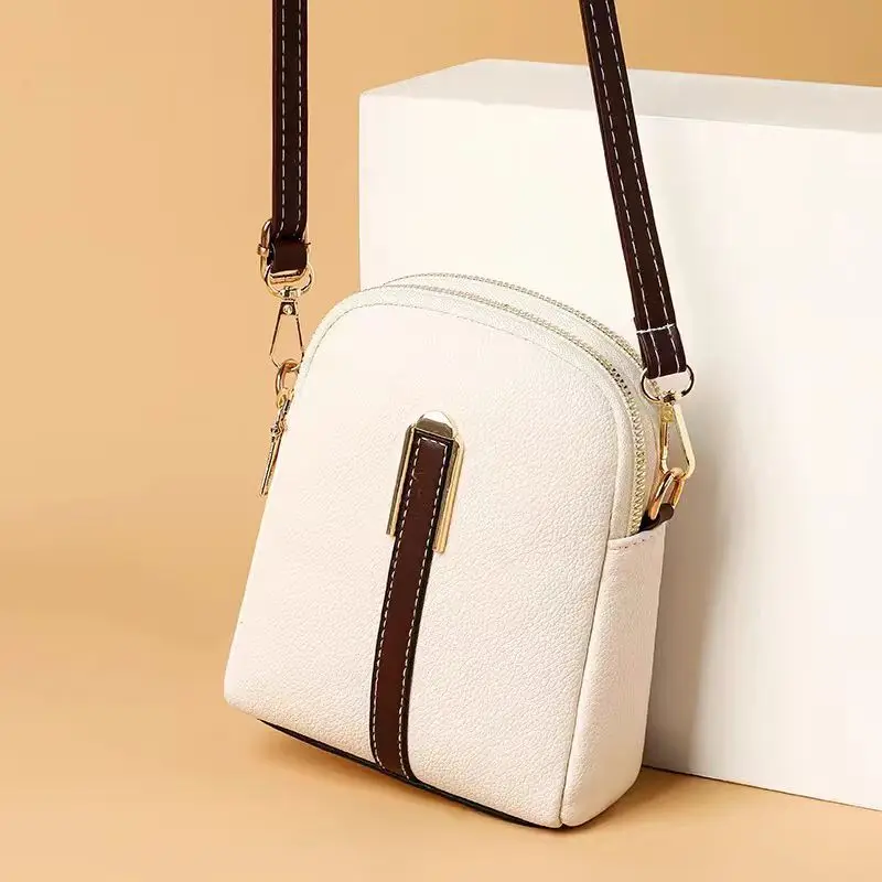 Spring new small leather mobile phone bag female all-match vertical single shoulder bag