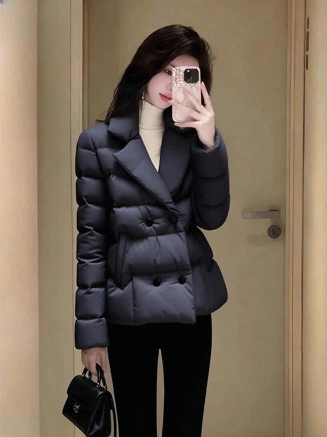 

Thiened Bread Sle Women's Cotton Jaet Warm Sli Unique Winter Clothes Small Size Youthful Korean Loose Fit Coat