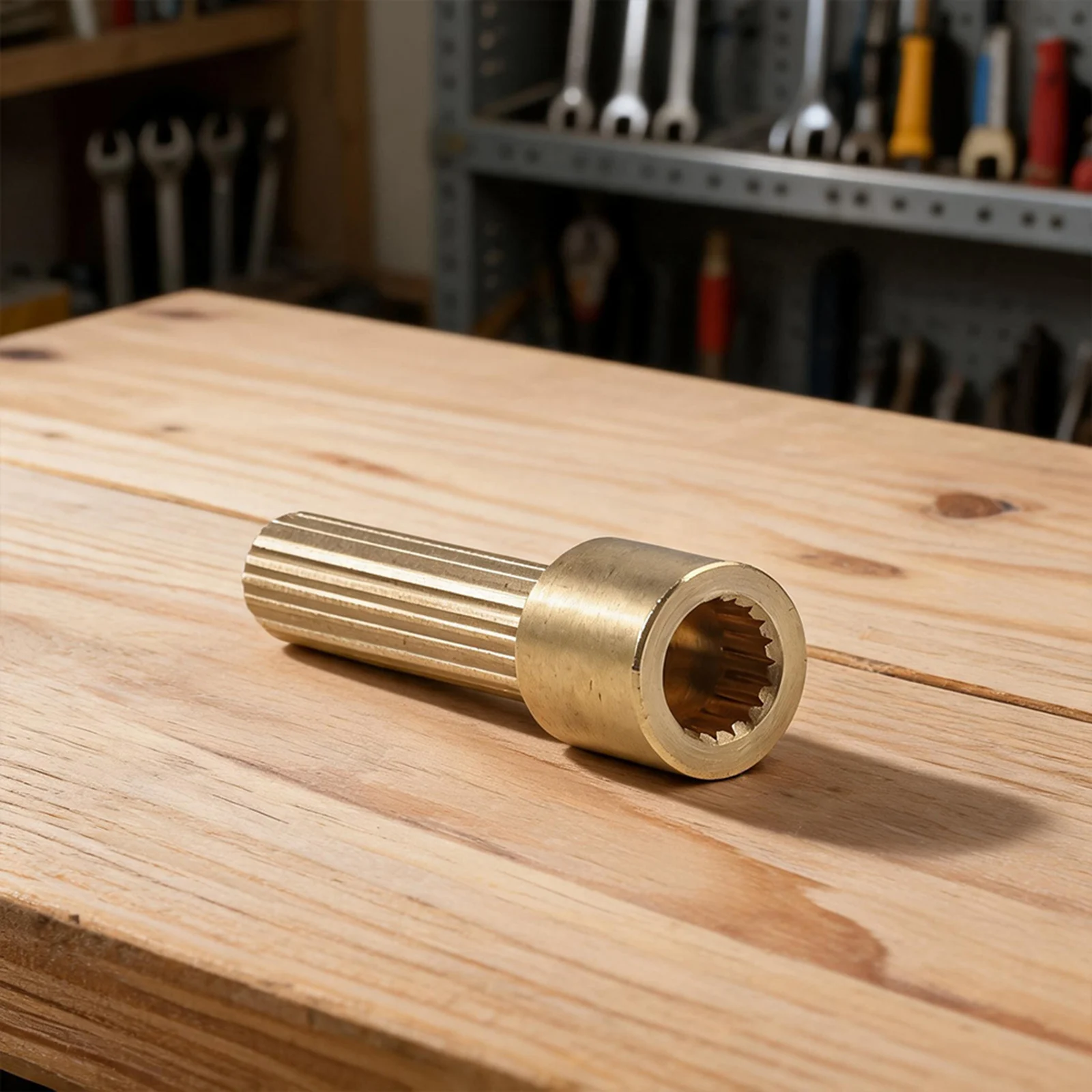 20-Tooth All-Copper Valve Core Sleeve for Shower Faucet Valve Replacement Gold Finish Compatible with Standard 7.6mm Shafts