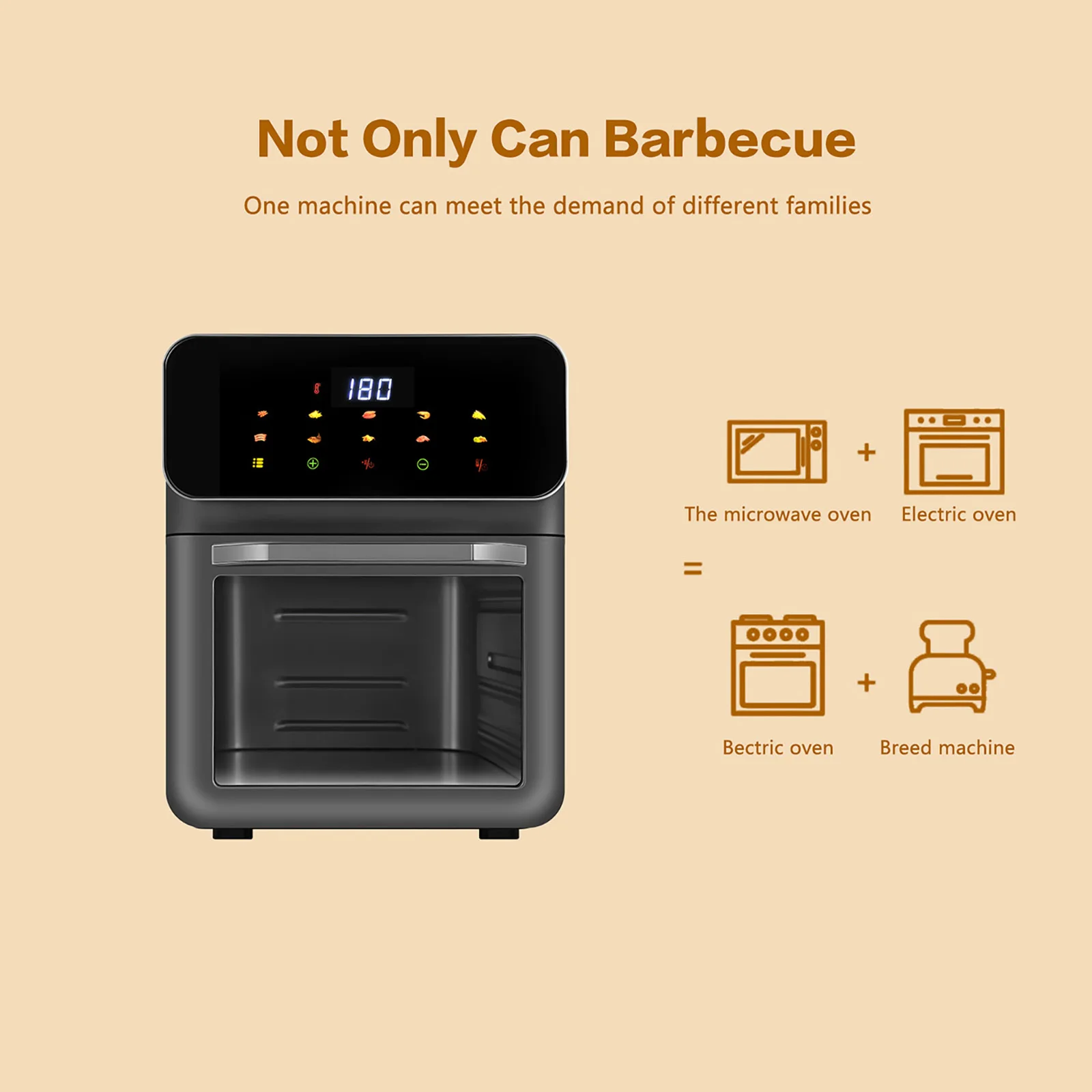 12L Large Capacity Smart Electronic Digital Visual Deep Fryer Without Oil 1350W Multi-Function With Touchscreen  Air Fryer