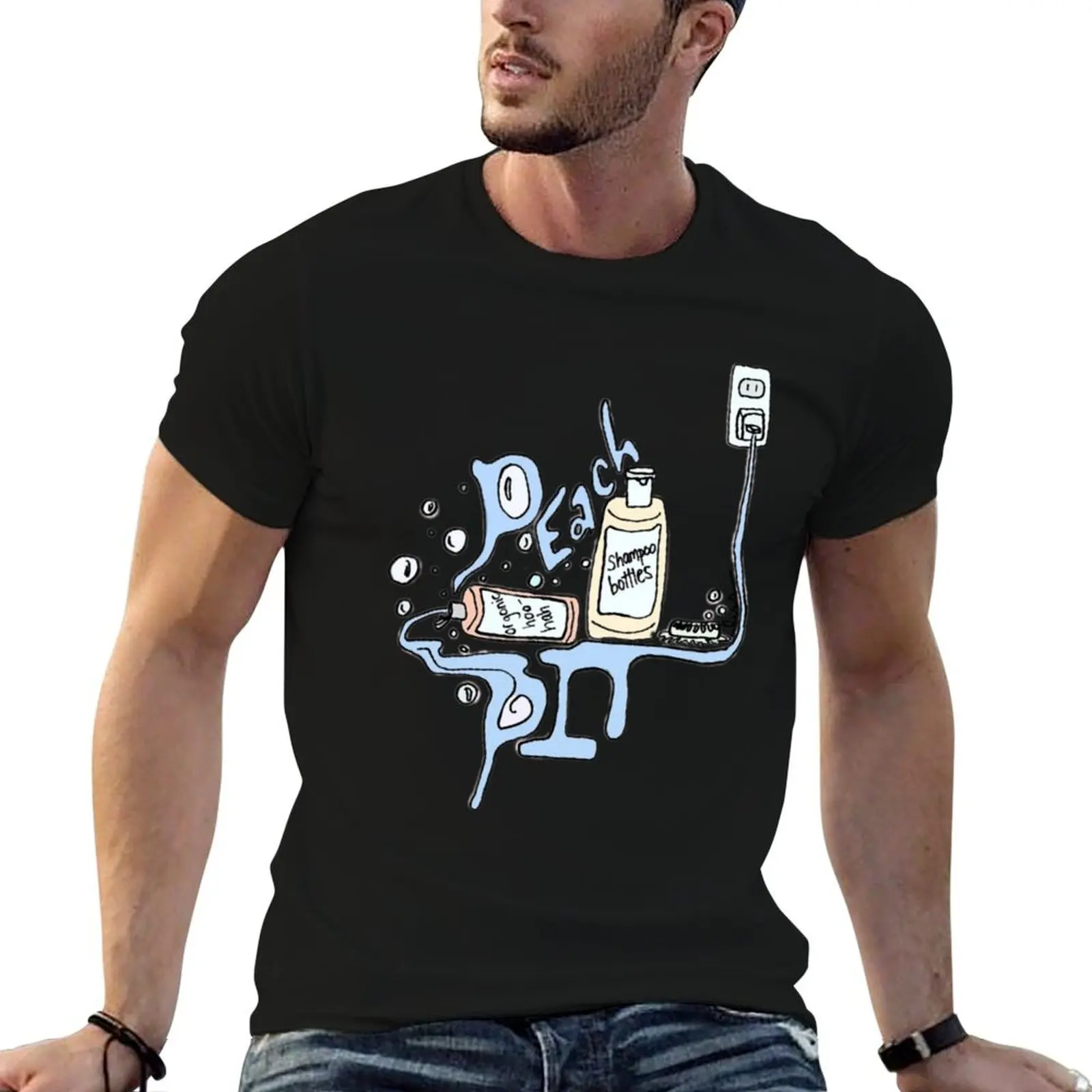 PEACH PIT SHAMPOO BOTTLES (original, colour) T-Shirt Festival Casual Short Sleeve