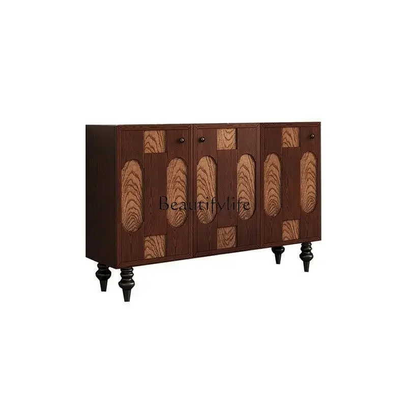 

*Medieval entrance cabinet home shoe cabinet home American living room decoration