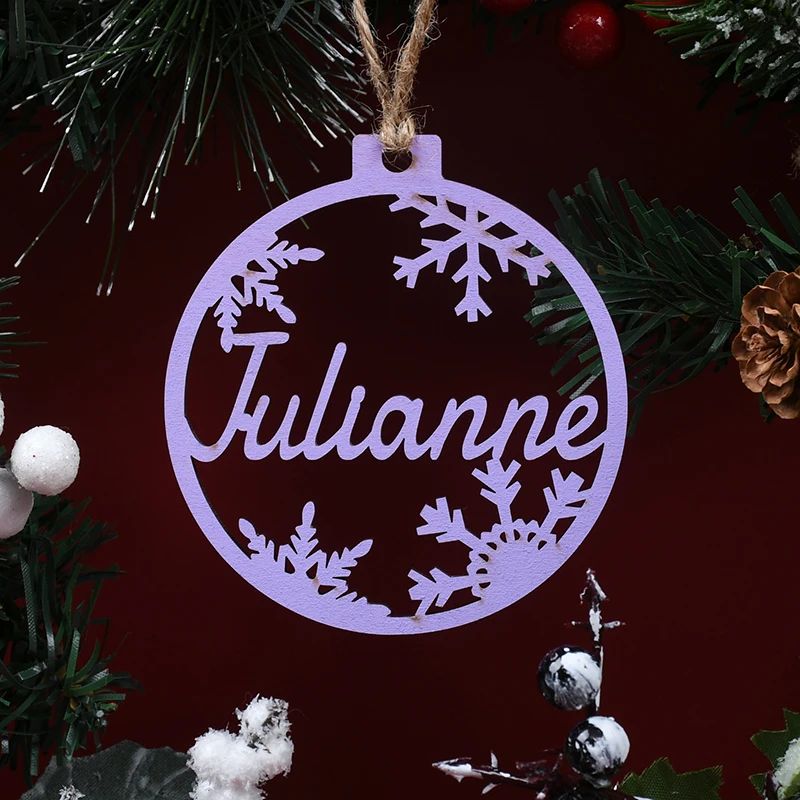 Custom-Made Christmas Tree Baubles Christmas Snowflake Ball Decor Personalized Ornament Laser Cut Custom Pendants with Name