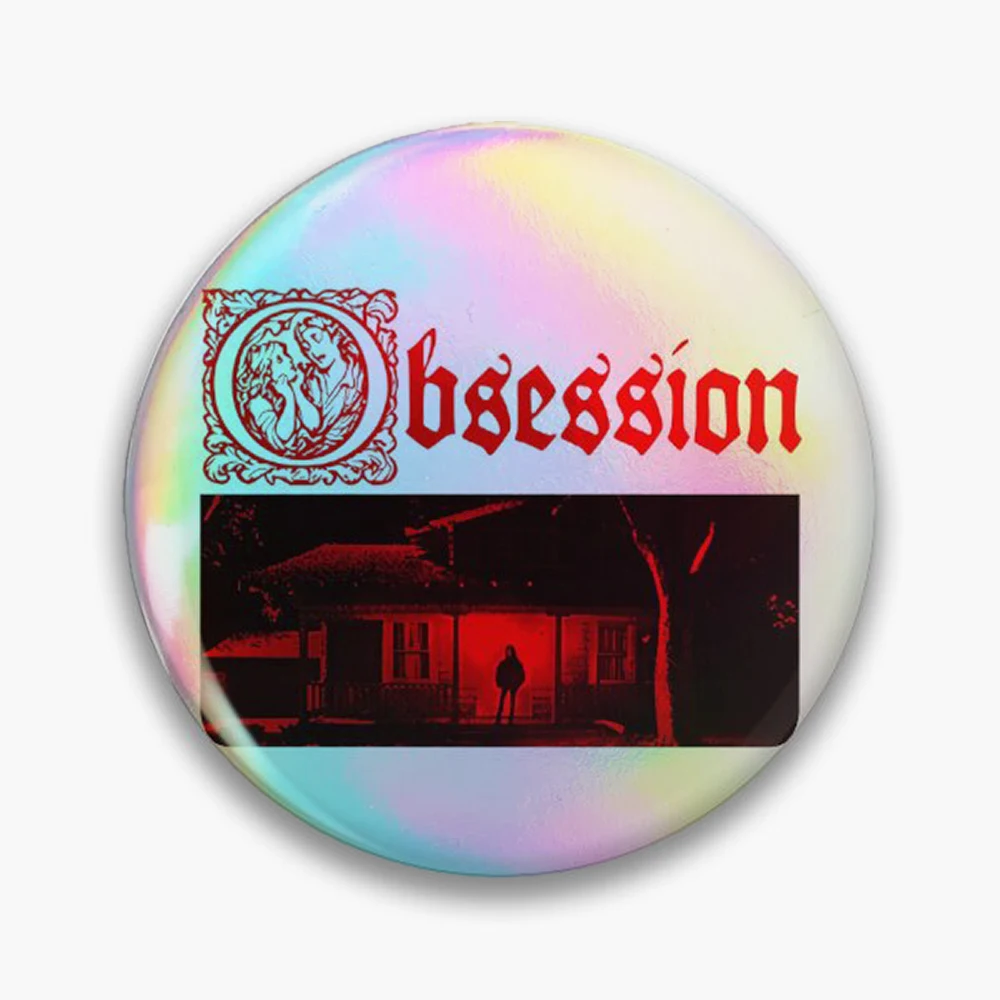 Obsession Pin Holographic Star Heart Pin Brooches Laminated Button Fashion Accessory