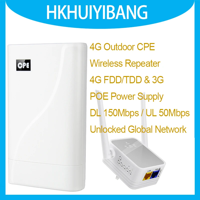 

Dual Network Ports 4G LTE CAT4 Outdoor CPE POE Firewall Router LT17 Wireless Extender Repeater TS780P 150Mbps 4G Sim WiFi Modem