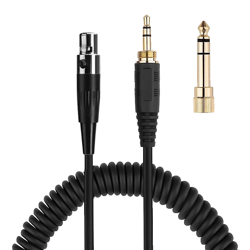 For Q701 K240S K371 K701 K712PRO DT1990PRO DT1770PRO Headphone Replaceable 6.35/3.5mm to Mini XLR 3-Pin Headphone Spring Cable