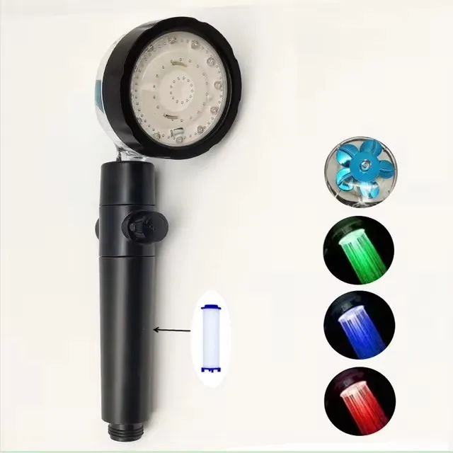 LED Anion Shower Head Rainfall SPA Temperature Control Shower Head Pressurized Water Saving 3/7 Colors Handheld Bathroom Shower image 4