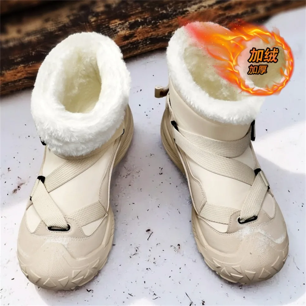 Novo inverno quente sapatos esportivos de pelúcia para anti-escorregadio resistente ao desgaste ao ar livre tênis de algodão de alta qualidade