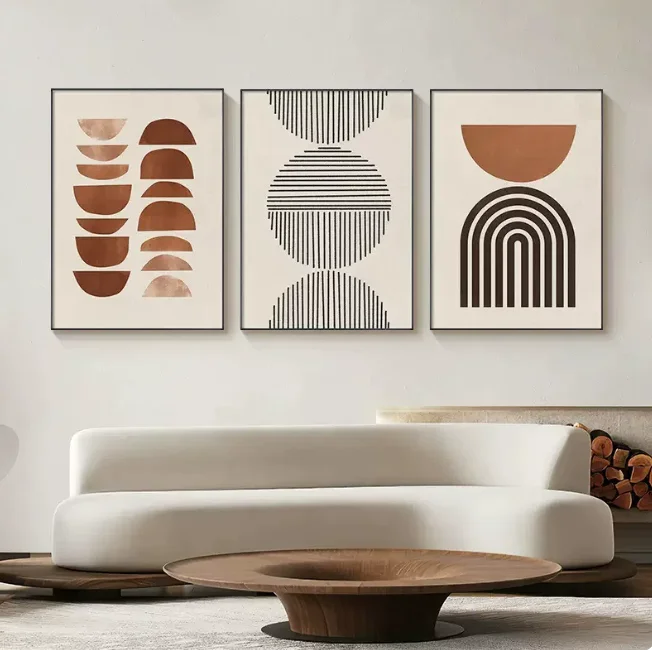 #Net Red North Modern Jane Living Room Canvas Wall Art with Union Elephant Orange Vertical Design Shaou Three-Shot Background