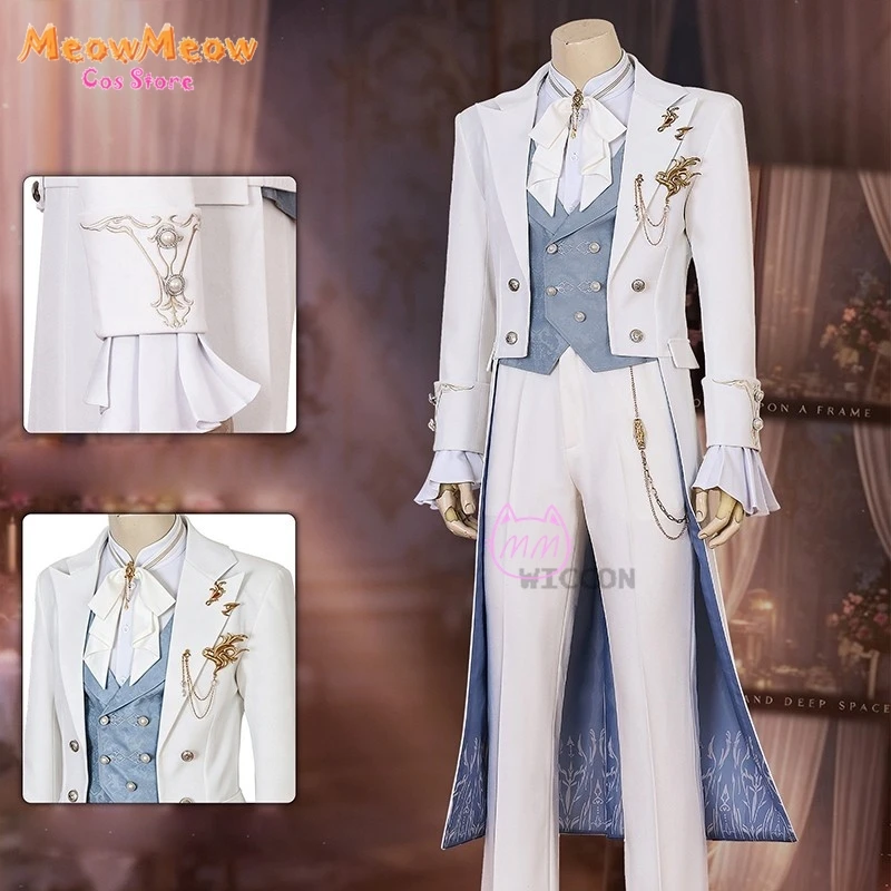 Halloween Love and Deepspace Xaiver Cosplay Costumes Wig Men's Prince Court Embroidery Long Suit Set disfraz Customized view 6