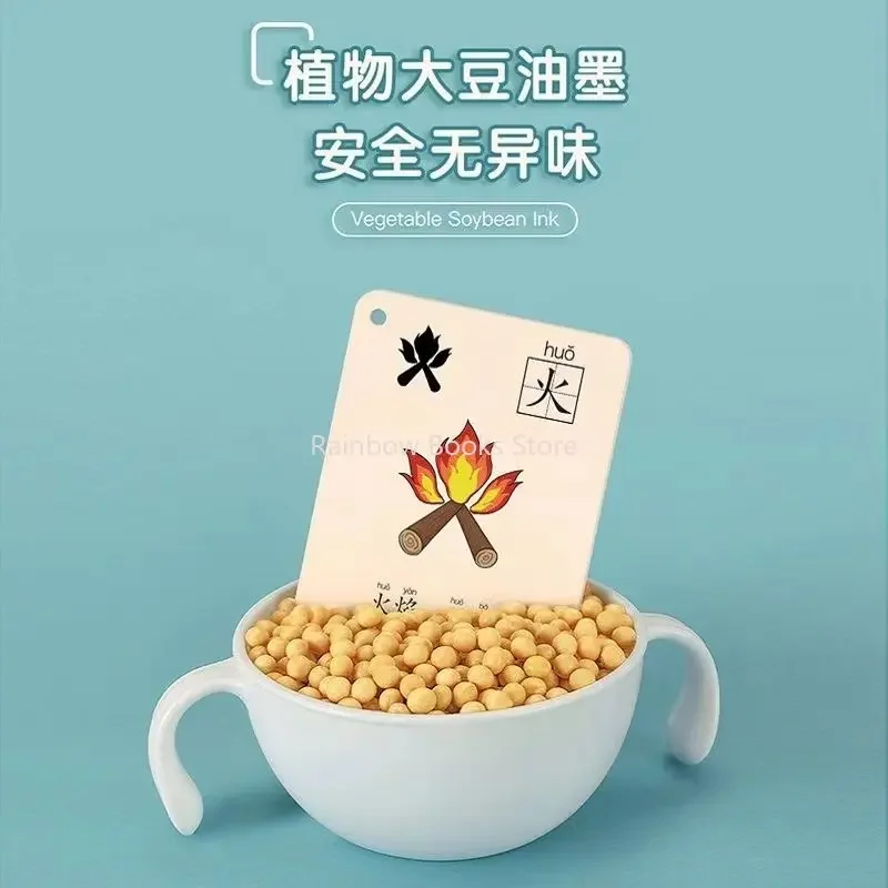 Children Literacy Card 3000 Word Enlightenment Baby Read Pictures Literacy Card for 2-6 Years Old Early Education Book Set