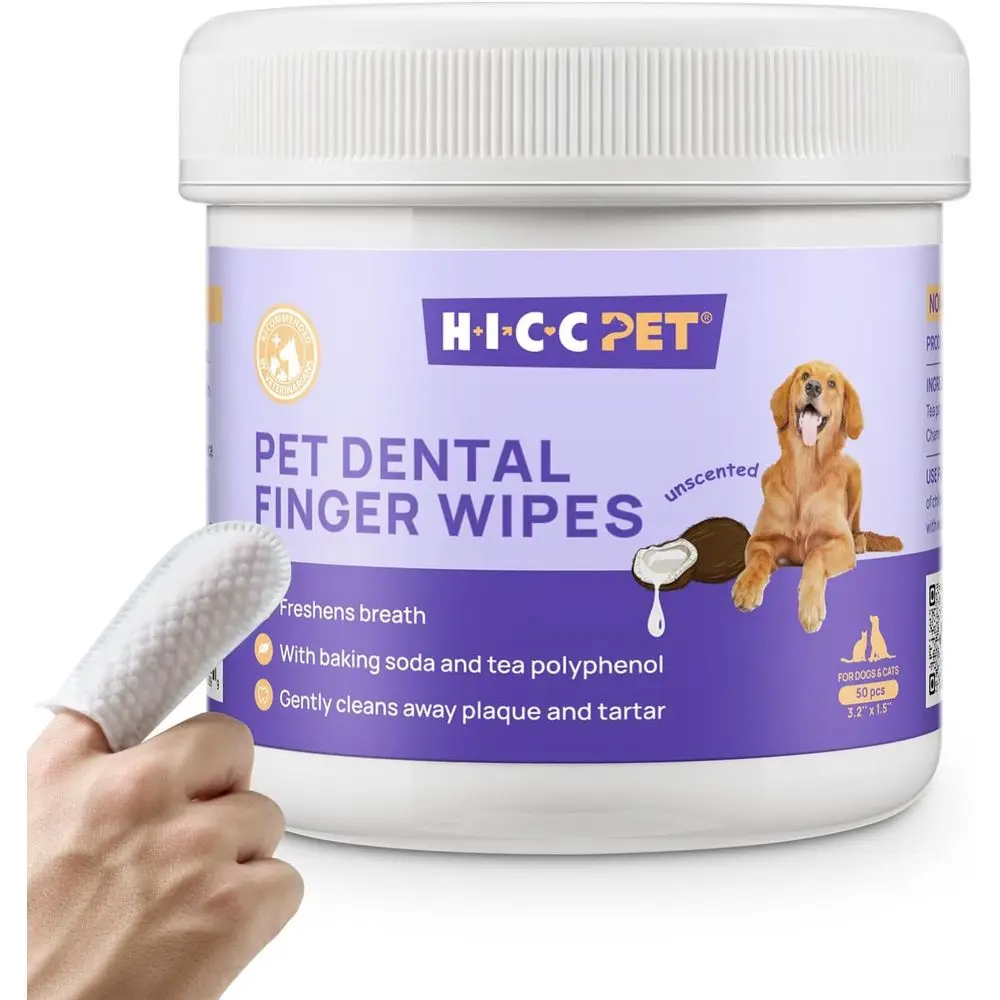 

Veterinary-Approved Oral Care Wipes for Dogs and Cats: Freshen Breath, Reduce Plaque & Tartar