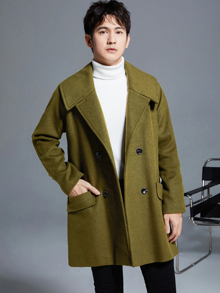 Autumn Coat Man Winter 2023 Wool Clothes For Men Casual Fashion Overcoat Double Breasted Woolen Jackets For Male Outerwear New