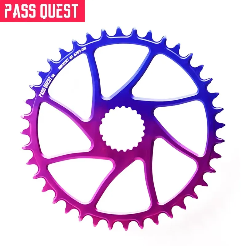 

PASS QUEST 0mm OFFSET Direct Mount Crank Narrow Wide Chainring Violet Blue 30T-42 for SHIMANO M6100 M7100 M8100 M9100 Bike Parts