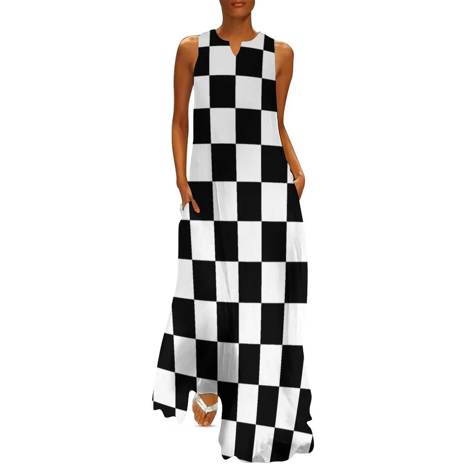 Mod Checkers Long Dress Bridesmaid dress woman elegant women