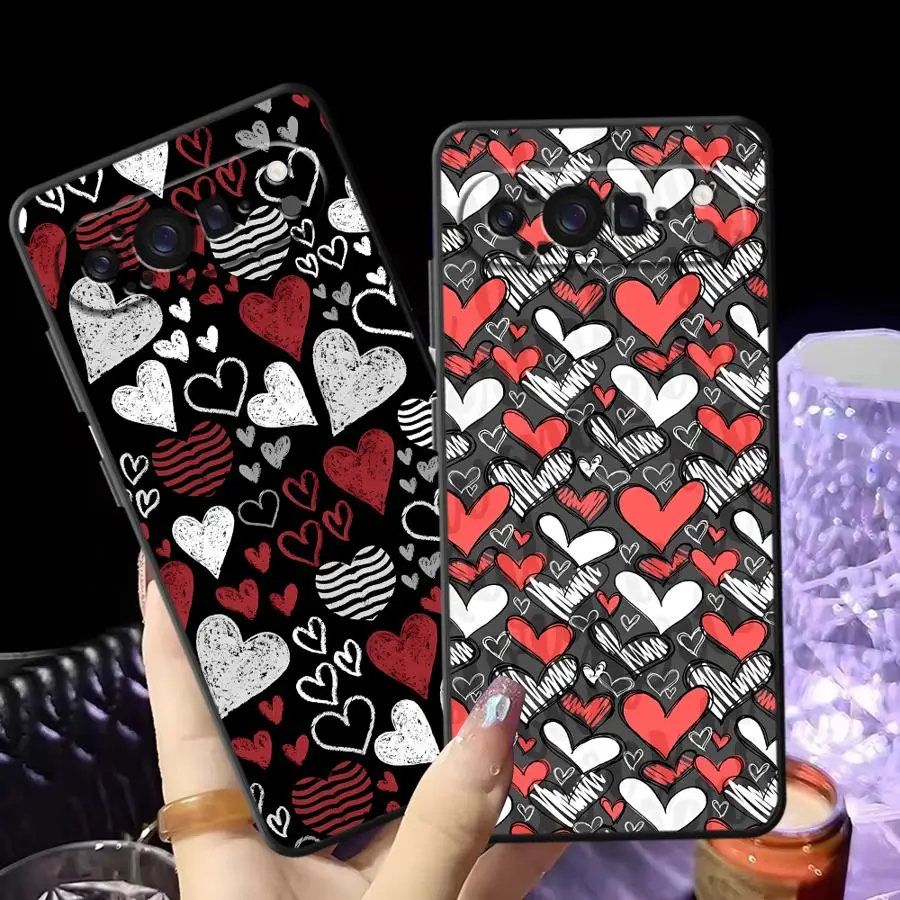 Funda Phone Cover Case for Google Pixel 10A 10 9 Pro XL 6a 8a 9a 7a 6 7 8 Pro Colorful Hearts
