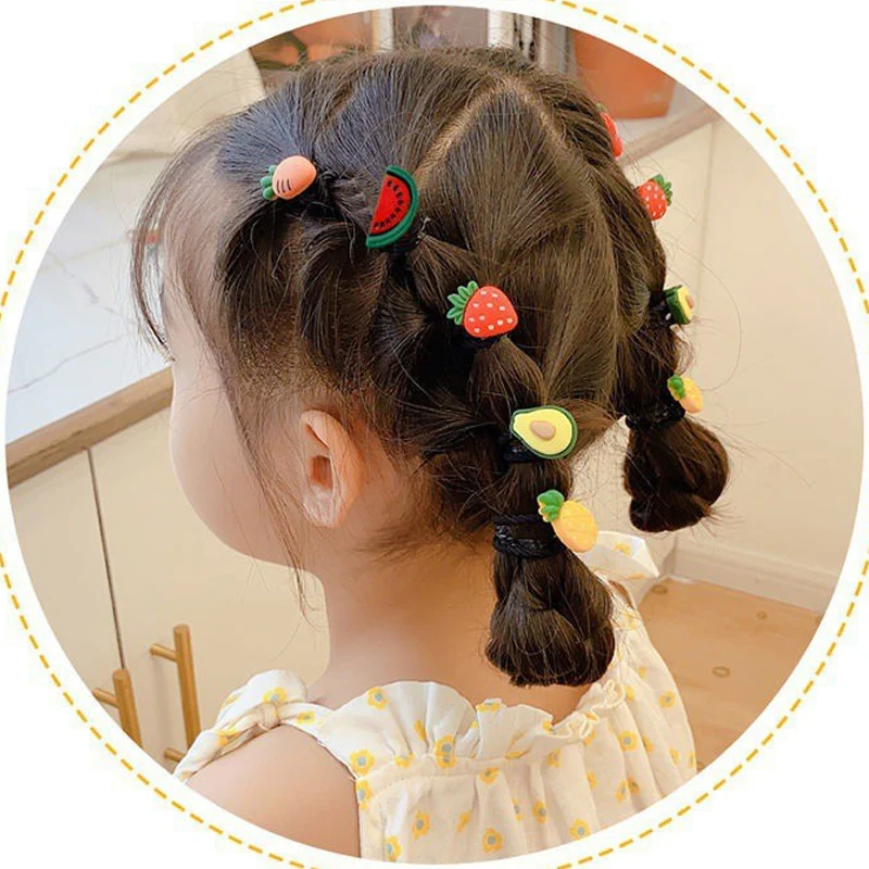 10pcs Children\'s Rubber Band Does Not Hurt The Hair Elastic Good Girl Baby Head Rope Hair Tie Hair Chirp Scrunchies Headdress