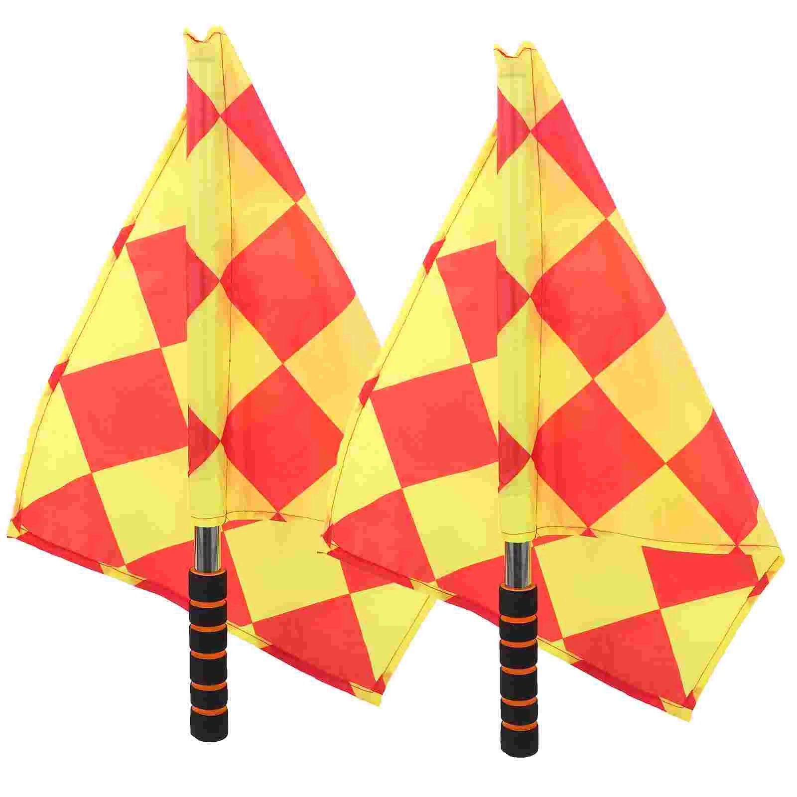 2 Pcs Patrol Flag Football Referee Sports Watch Traffic Flags Racing Car Handheld