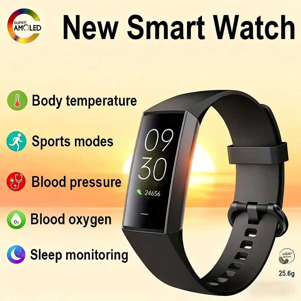 2026 New Smartwatch Wireless Call 1.1 AMOLED Color Screen Step Count Sedentary Reminder Multifunctional Suitable For Men Women
