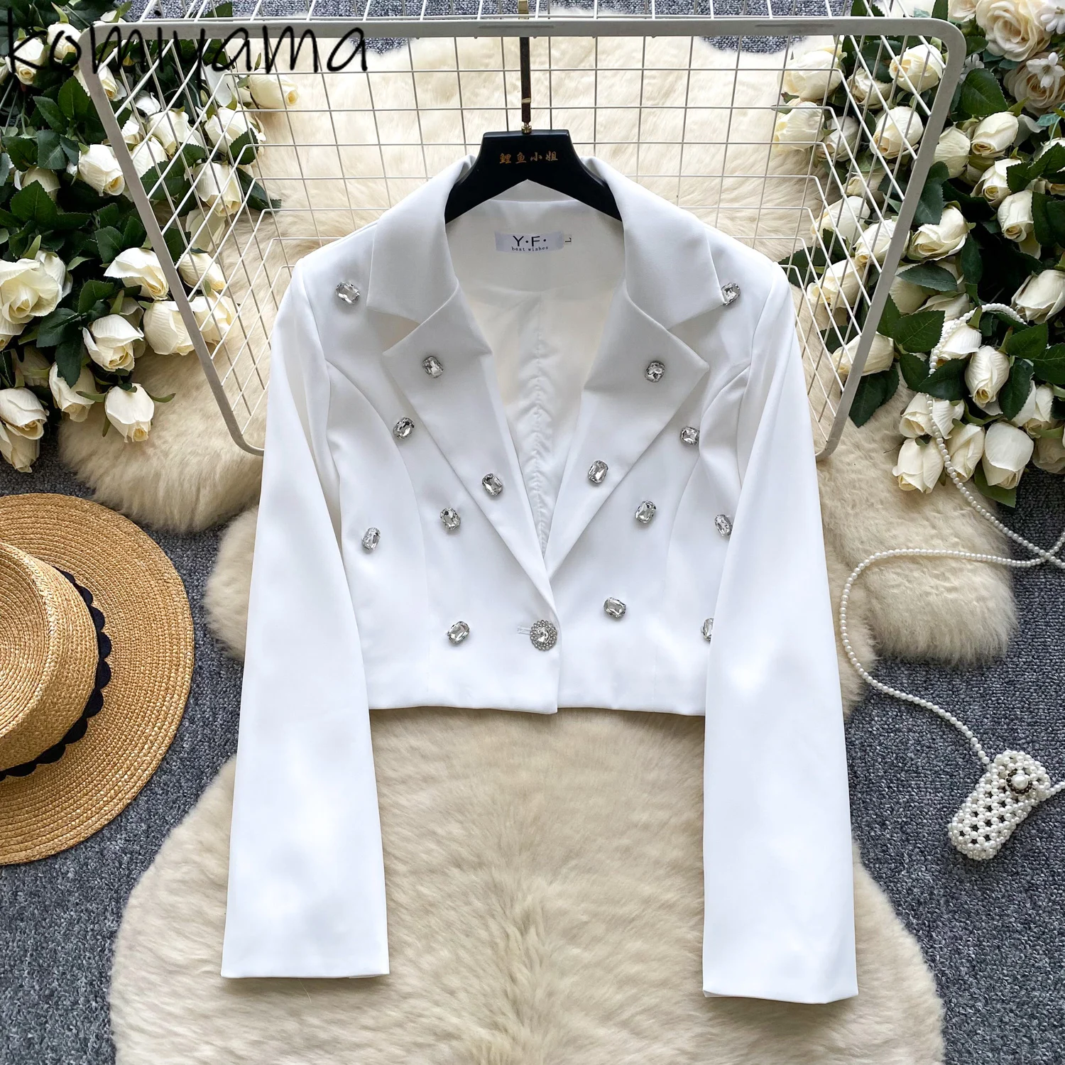 

Chaquetas De Mujer с бриллиантами 2025 года, маленькая ароматная куртка, куртки с длинными рукавами, модная модная верхняя одежда, универсальная женская одежда