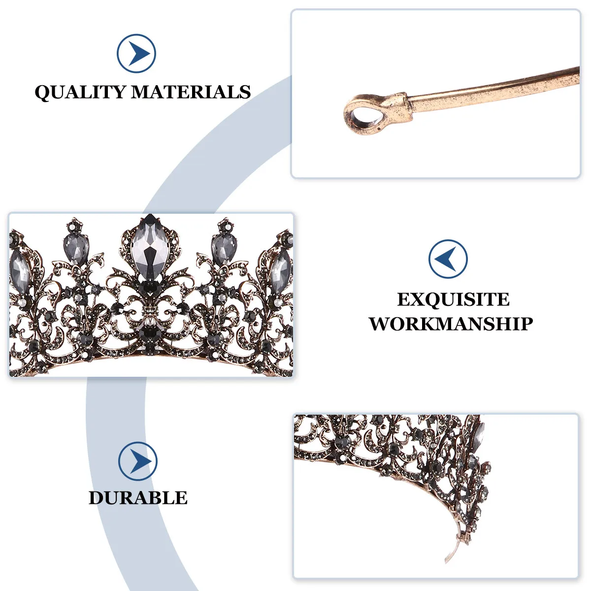 

Винтажная корона со стразами для женщин, свадебный головной убор, элегантное украшение для волос с кристаллами, идеально подходит для девичника, выпускного вечера, костюмированных мероприятий