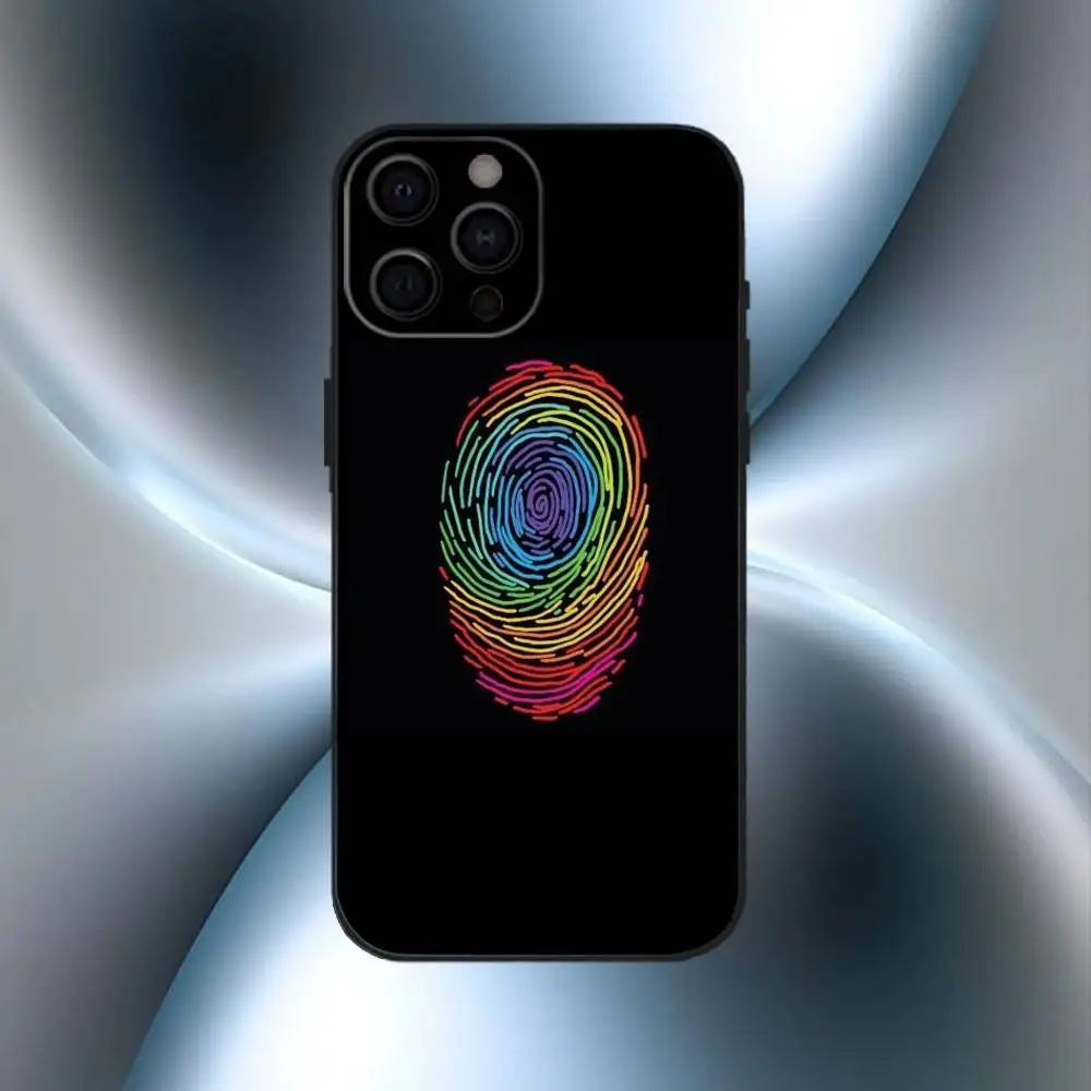 Rainbow Pride Phone Case For iPhone17,16,15,14,13,12,11 Plus,Pro Max Soft Black Cover