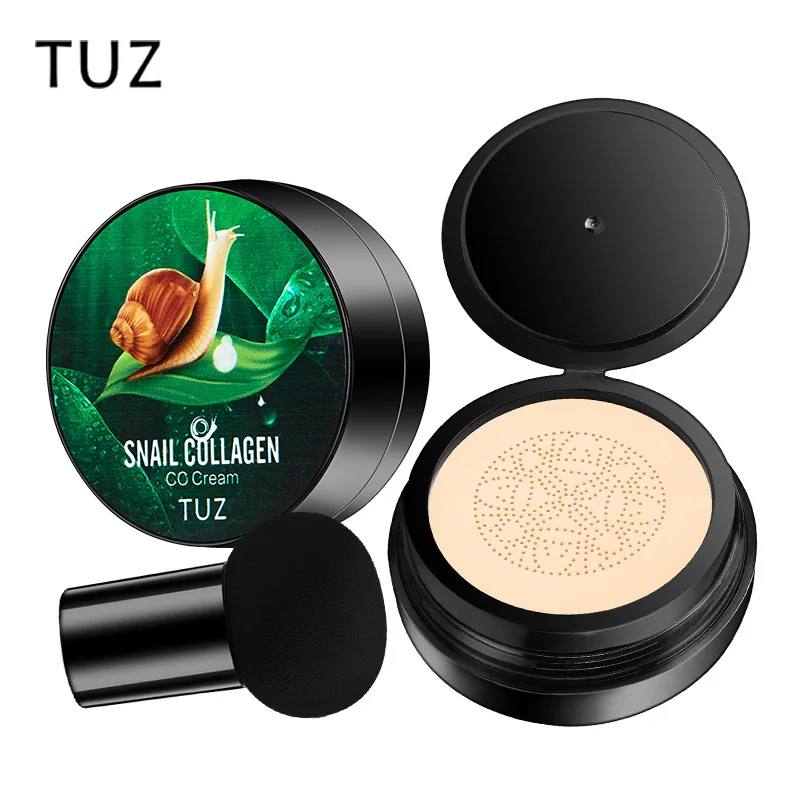 TUZ0214 Snail Collagen CC Cream Mushroom Head Air Cushion BB Cream Foundation Liquid Concealer Brightening Wholesale Makeup Sale