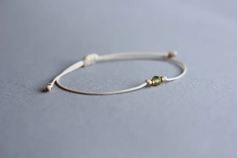 Faceted Peridot August Birthstone Bracelet Exquisite Crystal Natural Stone Jewelry Bridal Shower Gift