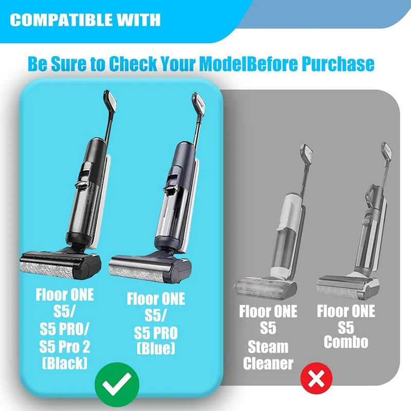 Roller Brush Replacement And Vacuum Filter Kit For Tineco Floor ONE S5,Floor One S5 Pro Cordless Wet Dry Vacuum Parts