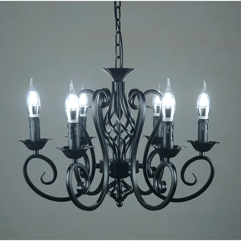 American Chandelier Bedroom 5 Simple Retro Home Small Living Room Study Porch Dining Room Lamp Three Candle Lamps