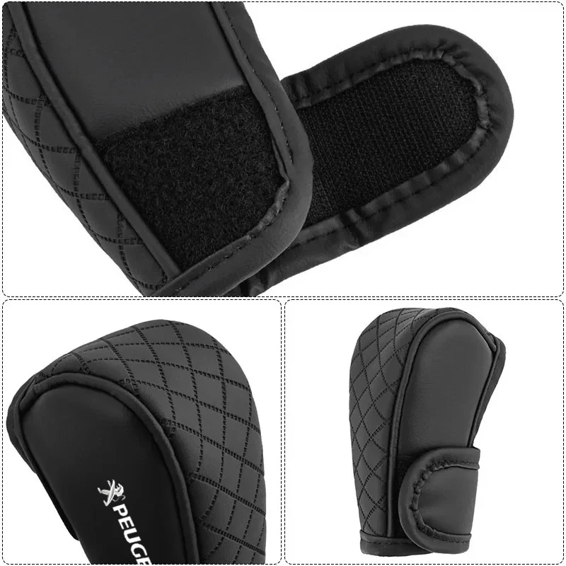 PU Leather Non-slip Wear-resistant Car Shift Handle Cover For Peugeot 108 406 407 408 206 207 208 306 307 308 508 3008 5008 4008 view 3