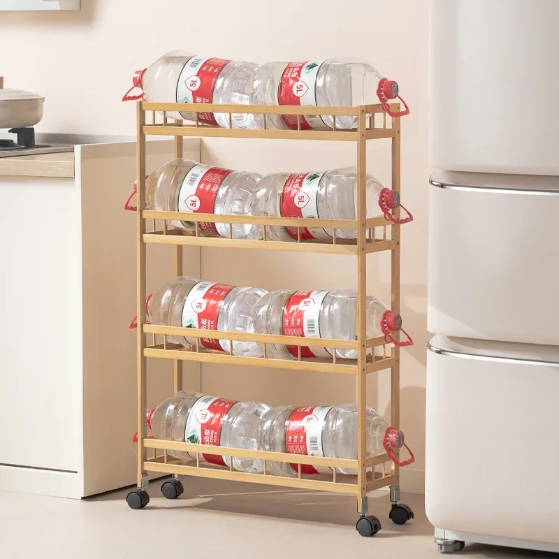 

Kitchen movable crevice storage rack, floor standing multi-layer storage rack, seasoning rack, daily necessities storage rack
