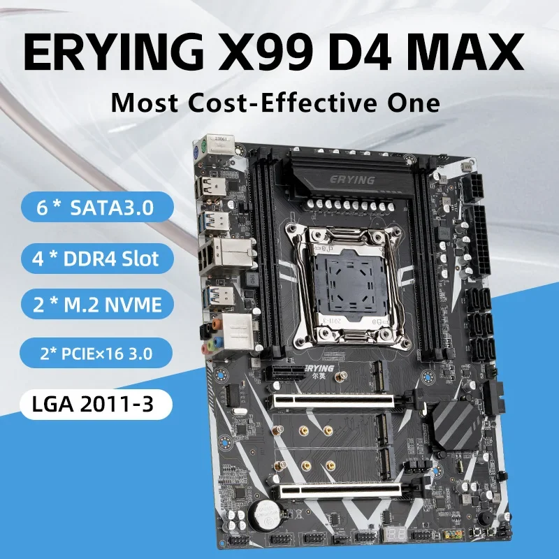 

Материнская плата ERYING X99 D4 MAX LGA 2011-3 для настольных компьютеров с поддержкой E5 V3 V4 все серии DDR4 RECC NON-ECC память NVME игровые компьютеры для ПК