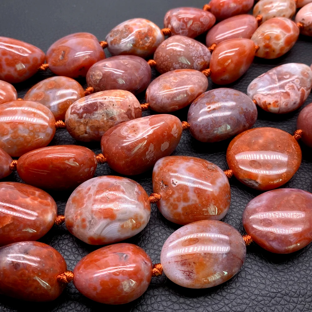 Natural Nanhong Agate Beads Freeform Nuggets Real Genuine Gemstone 16.5