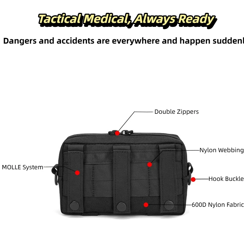Tactical MOLLE Waist Pack - EDC Tool Kit & Laser Medical Pouch for Outdoor Camping Hunting