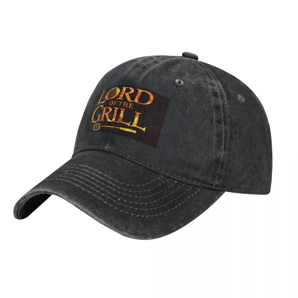 Lord Of The Grill, Barbecue Chef Baseball Caps Snapback Denim Fabric Hats Outdoor Hip Hop Baseball Cowboy Hat for Unisex