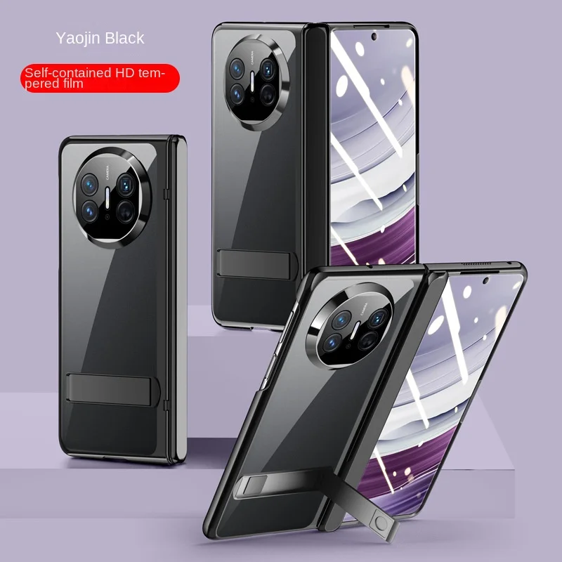 For Huawei Mate X5 x3 Case Ultra-thin transparent With Tempered Film Bracket Folding Shockproof Protection Hard Cover holder