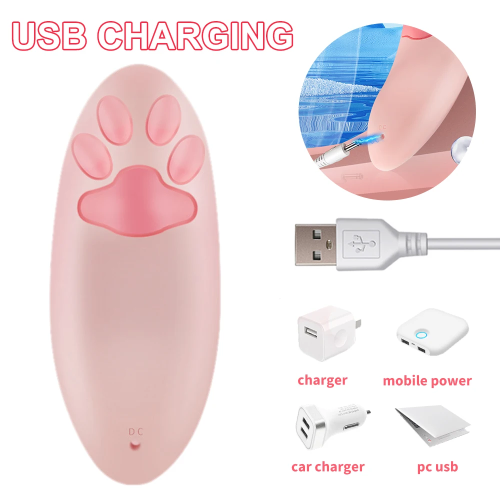 G-spot Clitoris Stimulator Jumping Egg Wireless Control Vibrator Vagina Ball Female Masturbation Cat Paw Love Egg Sex Toys