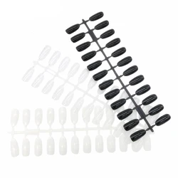 240 Nail Art Tips False Nails 10pcs Nature Transparent Black Full Card Nail Art Display Practice Acrylic UV Gel Polish Manicure