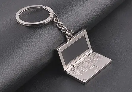 

100pcs/lot fashionwoman man Novelty Metal Laptop Shaped Keychain alloy Computer Keyring