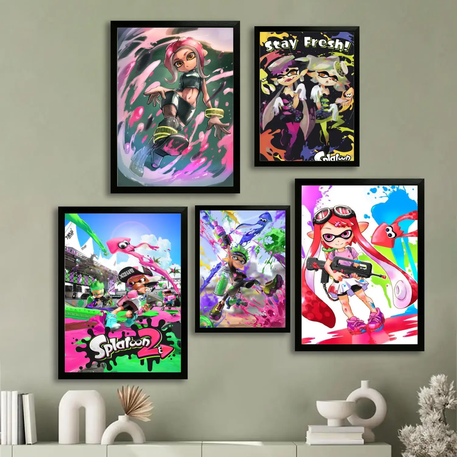 

Splatoon 2 Anime Video Game Canvas Art Poster and Wall Art, Picture Print, Modern Family Bedroom Decor,Decorative painting