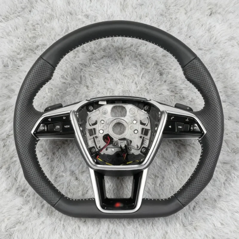 

For Audi Leather Steering Wheel, Car Interior Upgrade Accessories for Q3 Q5 Q8 SQ8 A3 A4 B9 A5 B8 A6 C7 S3 S4 RS3 RS5 RS7 RS6 C8