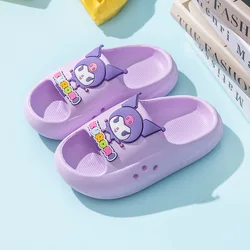 Kawaii Sanrio Kuromi Melody Hello Kitty Children's Slippers Outdoor Anti-slip Wear-resistant Sandals Boys and Girls Indoor Slide